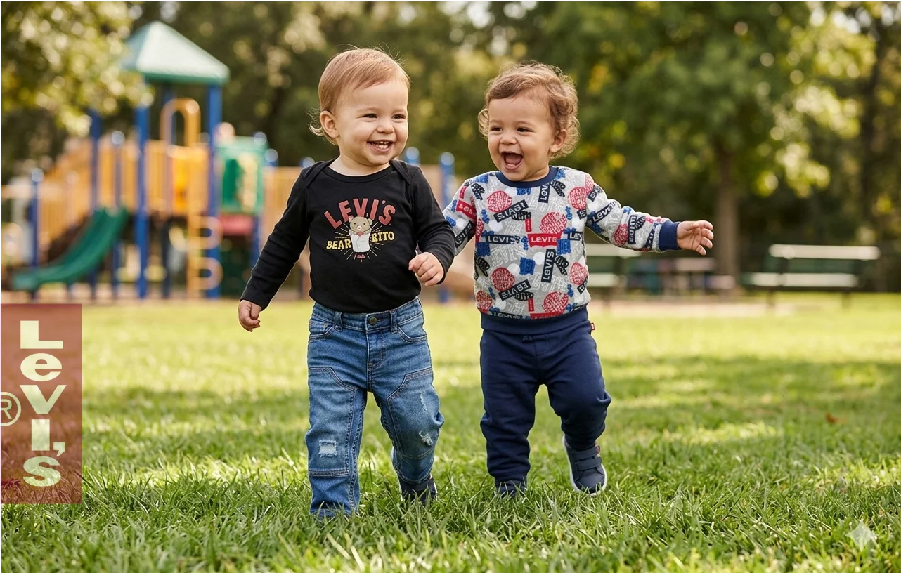 Niños felices con ropa Levi's original Costa Rica